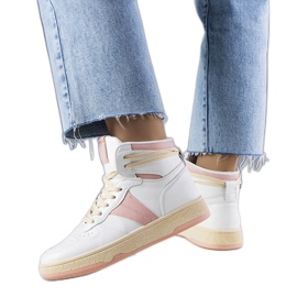 Rózsaszín magas szárú tornacipő a Robintól fehér