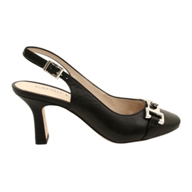 Női bőr szandál dekorációs caprice 9-29626-20 022 Black Nappa fekete