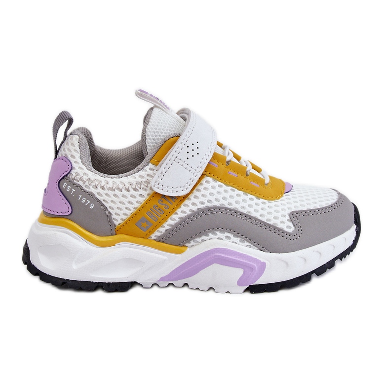 Gyermek sportcipő tépőzárral Big Star JJ374257 fehér és sárga sokszínű