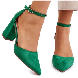 PS1 Suede Heel Pumps Green Lexie zöld