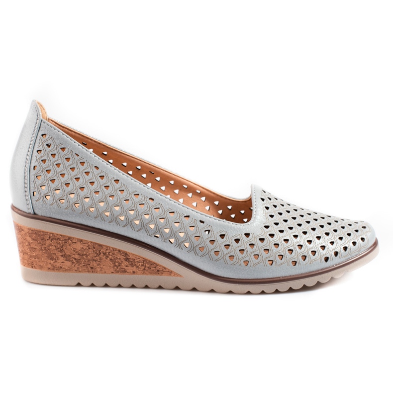 W. Potocki Női áttört pumpák Potocki szürke