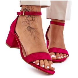 PS1 Fukszia Quincy Suede alacsony sarkú szandál rózsaszín