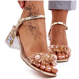 S.Barski Női arany szandál alacsony sarkú arany Benicio aranysárga