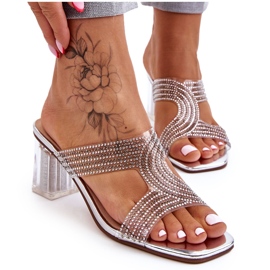 S.Barski Jaxen ezüst sarkú szandál strasszokkal