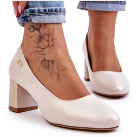 Pumpák a sarkon Sergio Leone PB178 Pearl Beige bézs