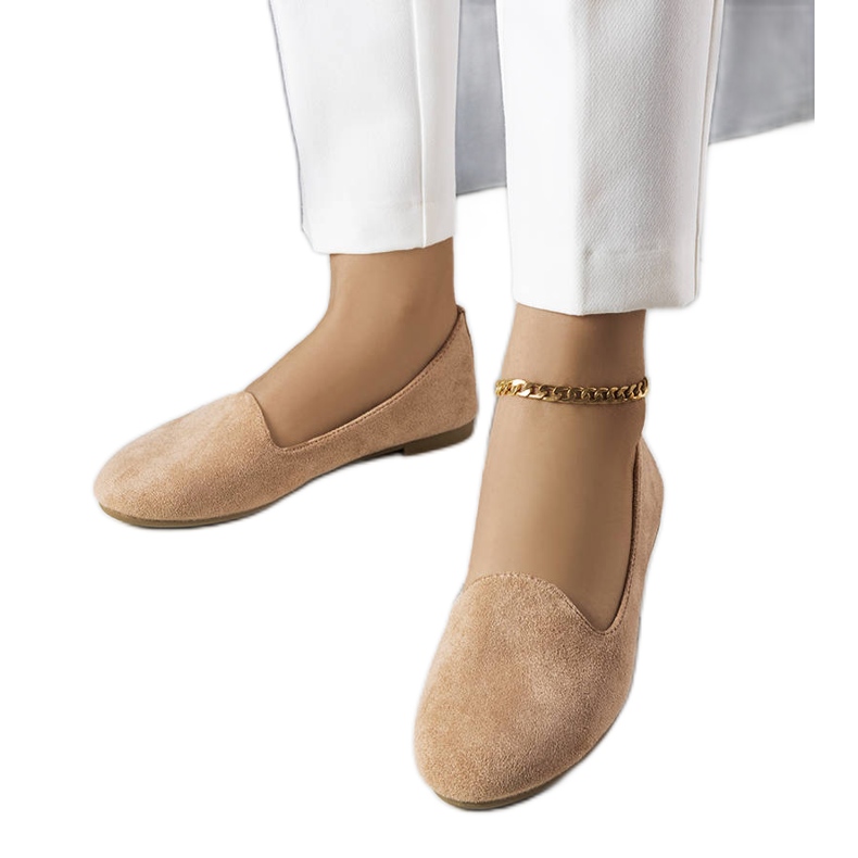 Marion bézs öko-velúr balerinák