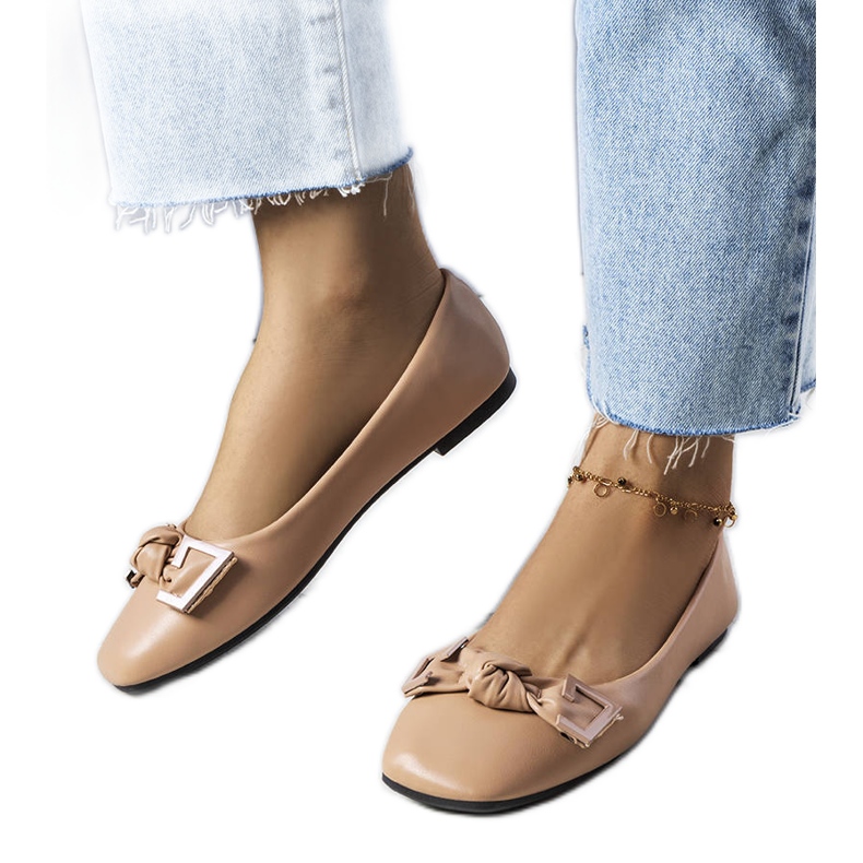 Tabitha bézs balerinák masnival