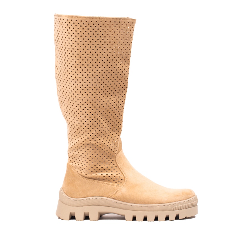 W. Potocki Áttört velúr csizma a Potocki cégtől bézs