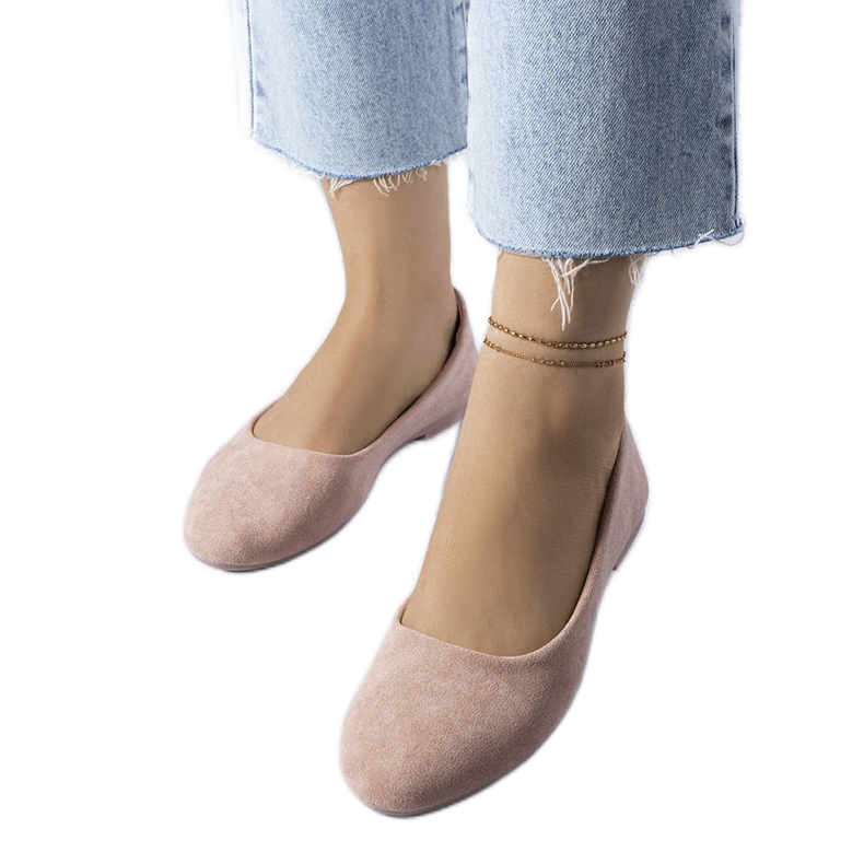 Rózsaszín balerinák bőr talpbetéttel a Lespérance-tól