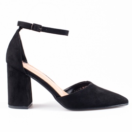 Női Shelovet fekete velúr pumpák