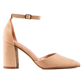 Női Shelovet velúr bézs pumpák