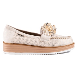 Női cipő Shelovet bézs kristályokkal