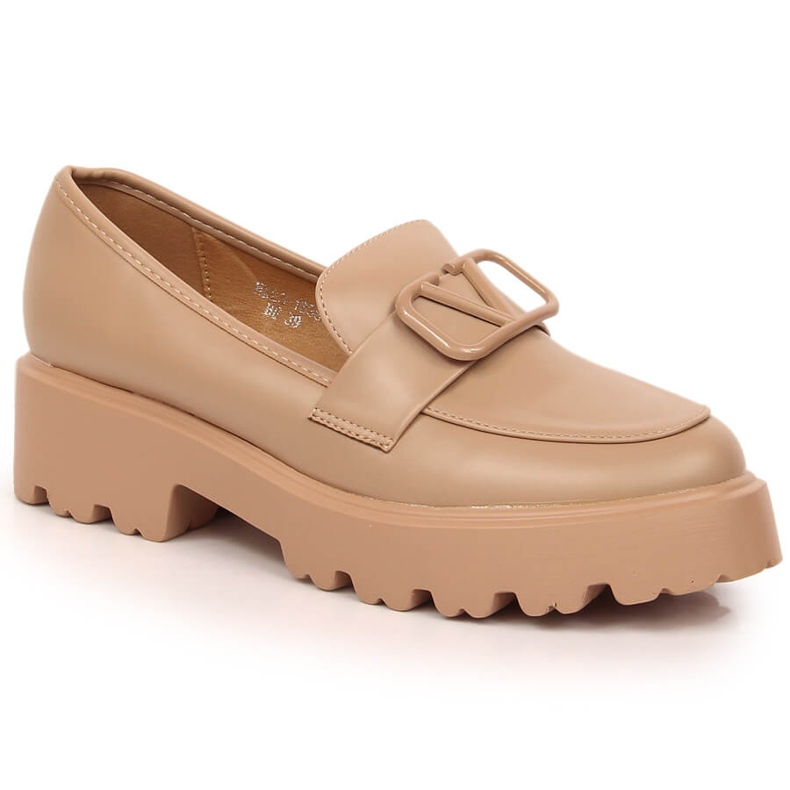 Női magassarkú cipő és bézs platform Vinceza 16380