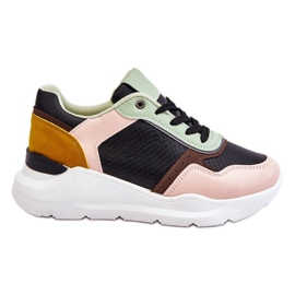 PG1 Fekete és zöld Chaya női bőr tornacipő