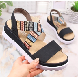 Kényelmes női ékszandál többszínű Rieker V44G8-14 sokszínű Kényelmes női ékszandál többszínű Rieker V44G8-14 sokszínű