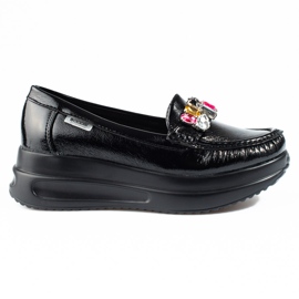 Goodin Patent mokaszinok vastag platformon Shelovet kristályokkal fekete Goodin Patent mokaszinok vastag platformon Shelovet kristályokkal fekete