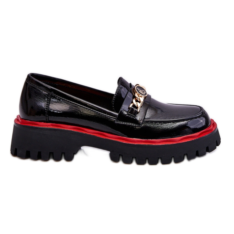 S.Barski Lakkozott Platform Loafers Fekete Ronin