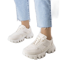 Bézs színű tornacipő masszív talppal az Inez cégtől