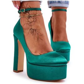 BM Divatos Pumpák Magas Sarkú Zöld Hayden