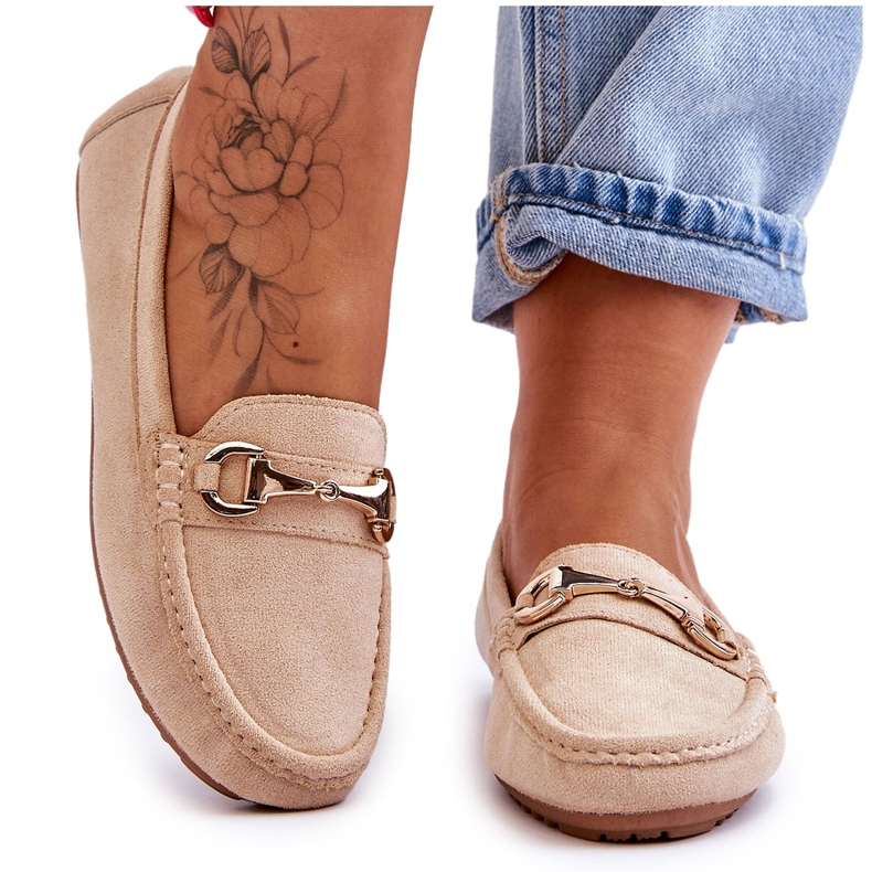 FC3 Klasszikus velúr cipők bézs Arla díszítéssel