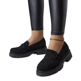 PA1 Alacoque fekete eko-velúr cipő