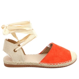 Romina Orange fűzős espadrillák narancs