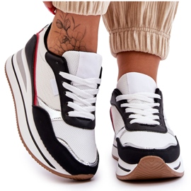 BM Női Wedge And Platform tornacipő Fehér és Fekete Allen BM Női Wedge And Platform tornacipő Fehér és Fekete Allen