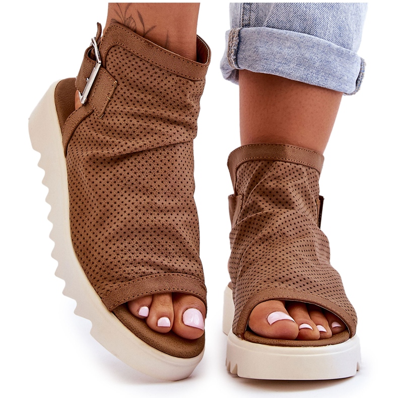 BM Női Camel Adonis bokasandál barna