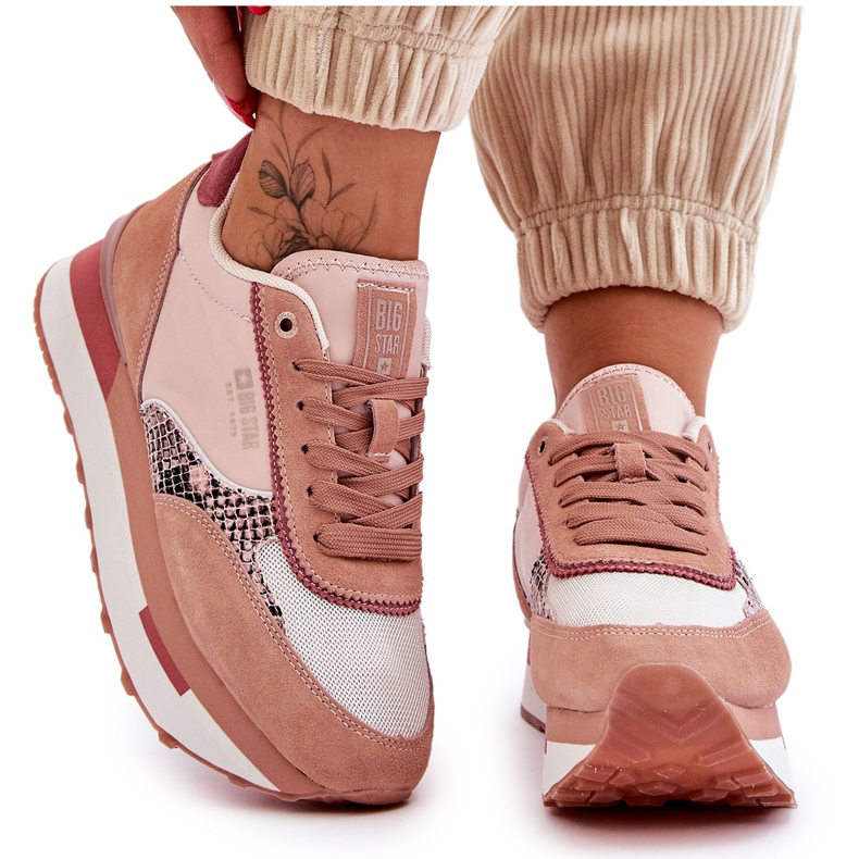 Divatos tornacipő Memory Foam System Big Star LL274366 Pink rózsaszín Divatos tornacipő Memory Foam System Big Star LL274366 Pink rózsaszín