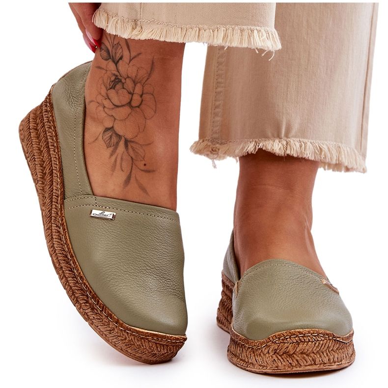 Lemar Női Wedge bőr Espadrilles Green Hadlee zöld Lemar Női Wedge bőr Espadrilles Green Hadlee zöld