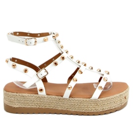 Alize White szegecses espadrill szandál fehér