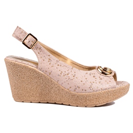 Női velúr Shelovet ékszandál bézs