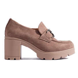 W. Potocki Sötétbézs velúr magas sarkú cipő a Potocki márkától