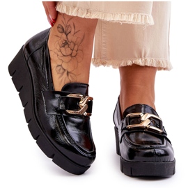 Lemar Fekete Felicita Patent Wedge Loafers