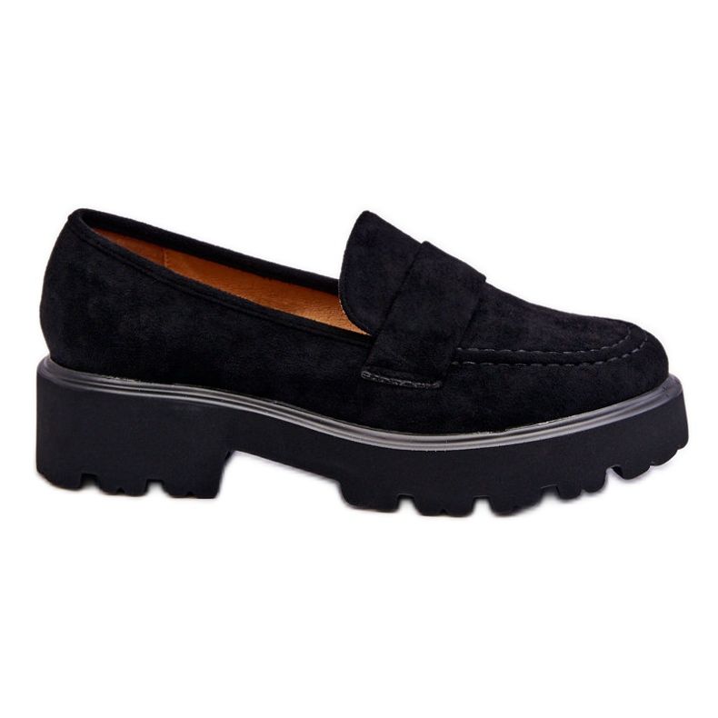 Vinceza Klasszikus Velúr Loafers Black Corrin fekete