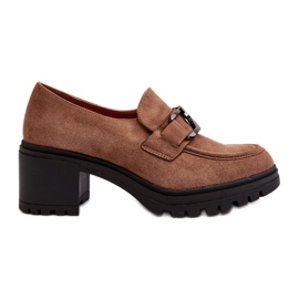 Vinceza Velúr vaskos magassarkú barna Finley