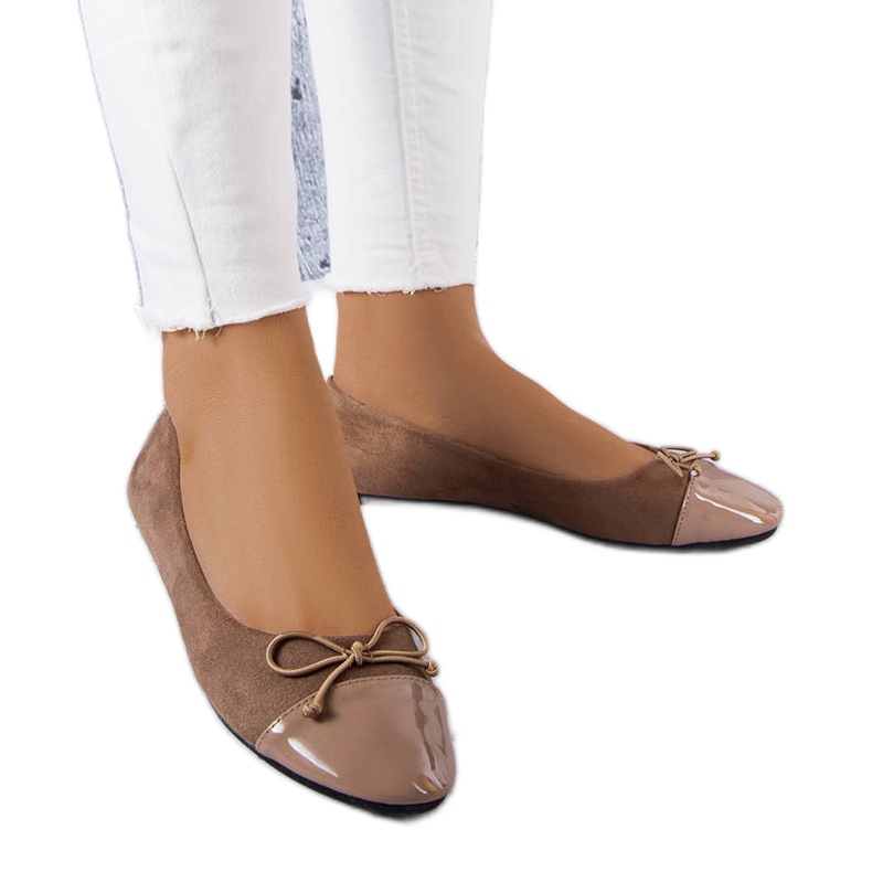 Simard mokkás balettlakások patentos lábujjjal szürke