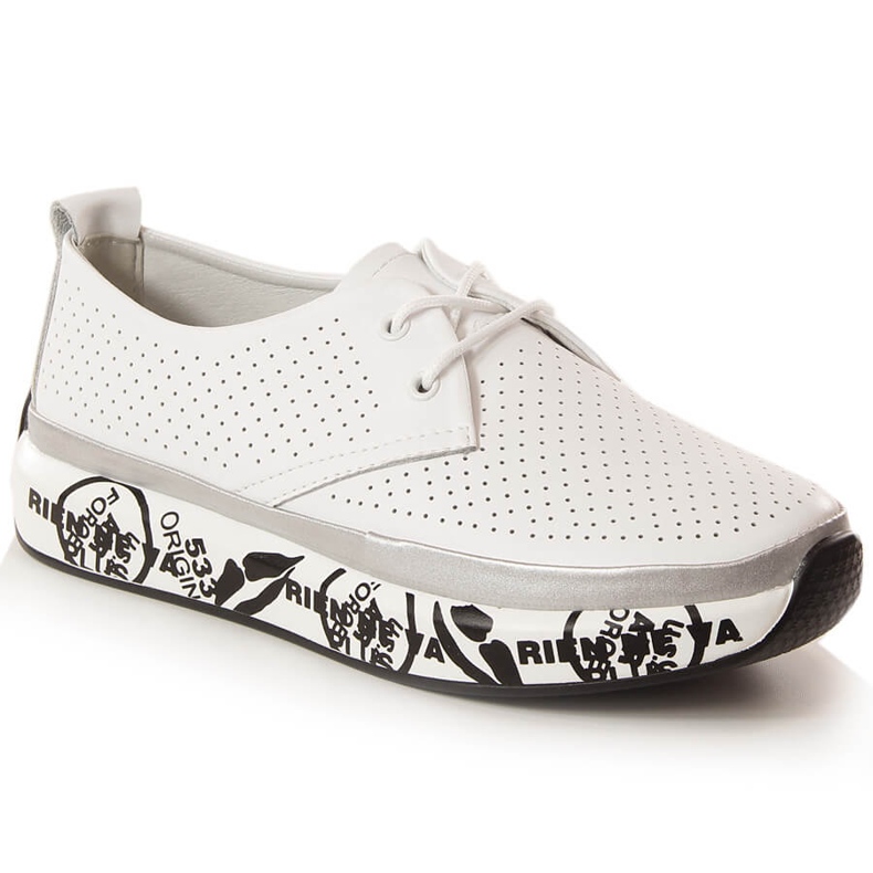 Női bőr cipő a platformon fehér T.Sokolski W23-29