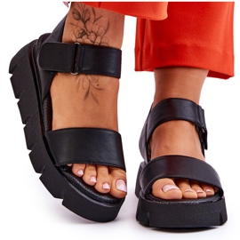 Vinceza Női bőr szandál fekete Katte