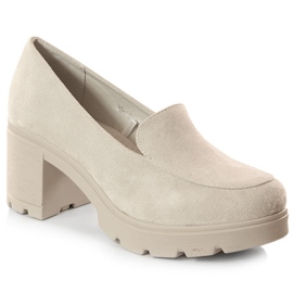 Női velúr magassarkú és szürke platform Potocki SZ12040 bézs Női velúr magassarkú és szürke platform Potocki SZ12040 bézs