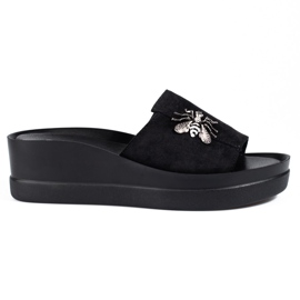 Fekete női papucs kényelmes Shelovet éken