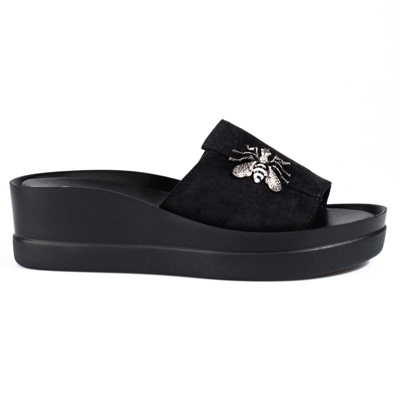 Fekete női papucs kényelmes Shelovet éken