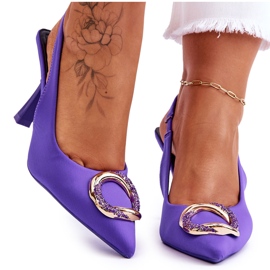 FS1 Divatos tűk díszítéssel és cirkóniákkal, lila Alexia ibolya