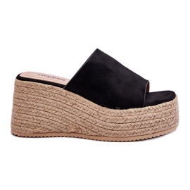 FS1 Női ék és platform papucs fekete Ysabel