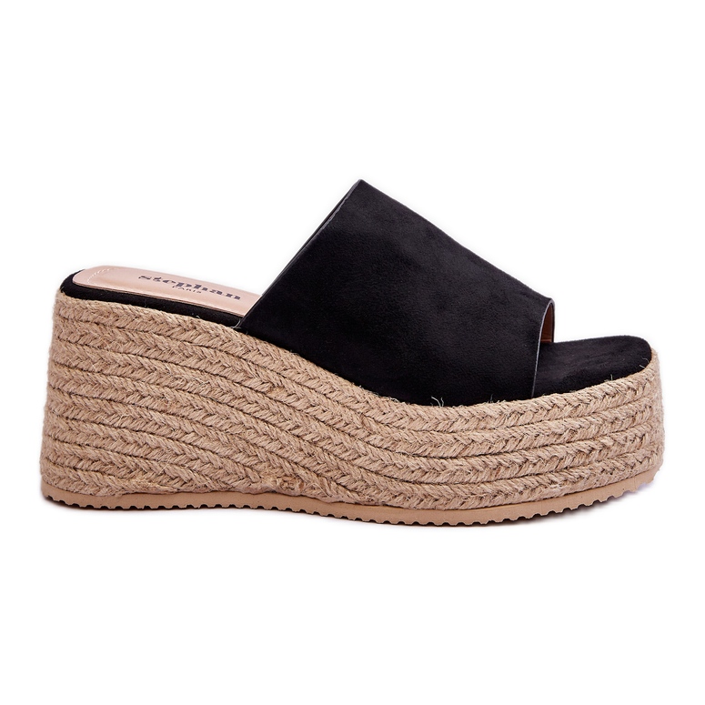 FS1 Női ék és platform papucs fekete Ysabel