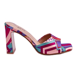 FS1 Női mintás sarkú papucs Lila Adelise ibolya sokszínű FS1 Női mintás sarkú papucs Lila Adelise ibolya sokszínű