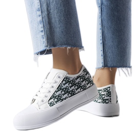 Fehér tornacipő zöld Marquis mintával Fehér tornacipő zöld Marquis mintával