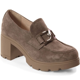 Potocki W WOL135 velúr cipő oszloppal és emelvénnyel bézs Potocki W WOL135 velúr cipő oszloppal és emelvénnyel bézs