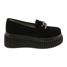 Velúr mokaszin Filippo DP4450 BK fekete