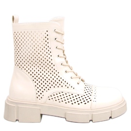 BM Wyman Beige áttört fűzős csizma bézs BM Wyman Beige áttört fűzős csizma bézs